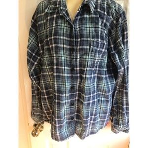 Dickies Flannel Shirt Womens Size Large Long Sleeve Button Up Plaid